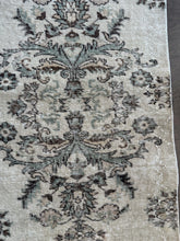 Load image into Gallery viewer, Vintage Turkish Green Beige and Ecru Runner Rug
