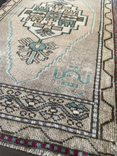 Load image into Gallery viewer, Vintage Turkish Neutral and Teal Ruggie
