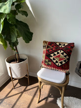 Load image into Gallery viewer, Vintage Turkish Kilim Red Diamond Rug Pillow
