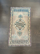 Load image into Gallery viewer, Vintage Turkish Neutral and Teal Ruggie

