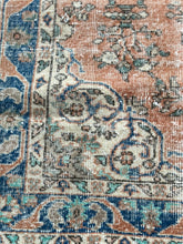 Load image into Gallery viewer, Vintage Turkish Rust and Blue Runner Accent Rug
