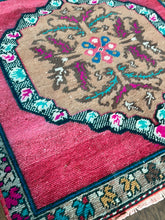 Load image into Gallery viewer, Vintage Turkish Pink Square Rug
