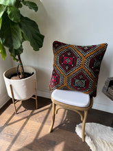 Load image into Gallery viewer, Vintage Turkish Rug Wine and Yellow Pillow No. 2
