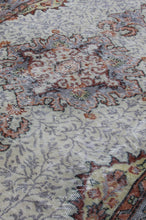 Load image into Gallery viewer, Vintage Turkish Ivory and Blue Faded Area Rug
