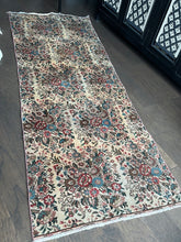 Load image into Gallery viewer, Vintage Turkish Red and Blue Bouquets Runner Rug
