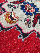 Load image into Gallery viewer, Vintage Turkish Red and Black Accent Floral Rug
