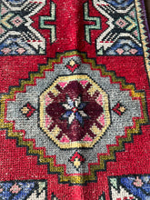 Load image into Gallery viewer, Vintage Turkish Red and Blue Ruggie Rug
