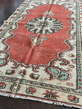 Load image into Gallery viewer, Vintage Turkish Rust and Sage Accent Rug
