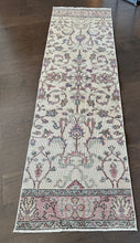 Load image into Gallery viewer, Vintage Turkish Ivory Floral Runner Rug

