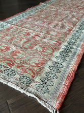 Load image into Gallery viewer, Vintage Turkish Brick, Ivory and Charcoal Runner Rug

