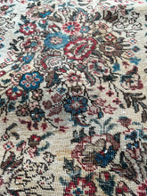 Load image into Gallery viewer, Vintage Turkish Red and Blue Bouquets Runner Rug
