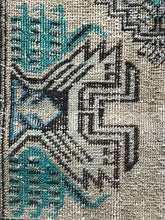 Load image into Gallery viewer, Vintage Turkish Neutral and Turquoise Ruggie
