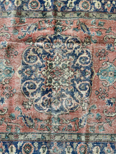 Load image into Gallery viewer, Vintage Turkish Faded Brick and Blue Runner or Accent Rug
